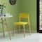 Fabulaxe Modern Plastic Dining Chair Open Back with Beech Wood Legs, Yellow, PK 2 QI004222.YL.2 - alternate 5